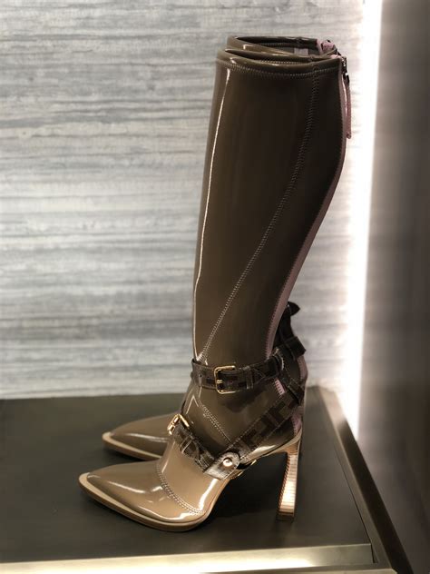 fendi glossy boots|Fendi high heel boots.